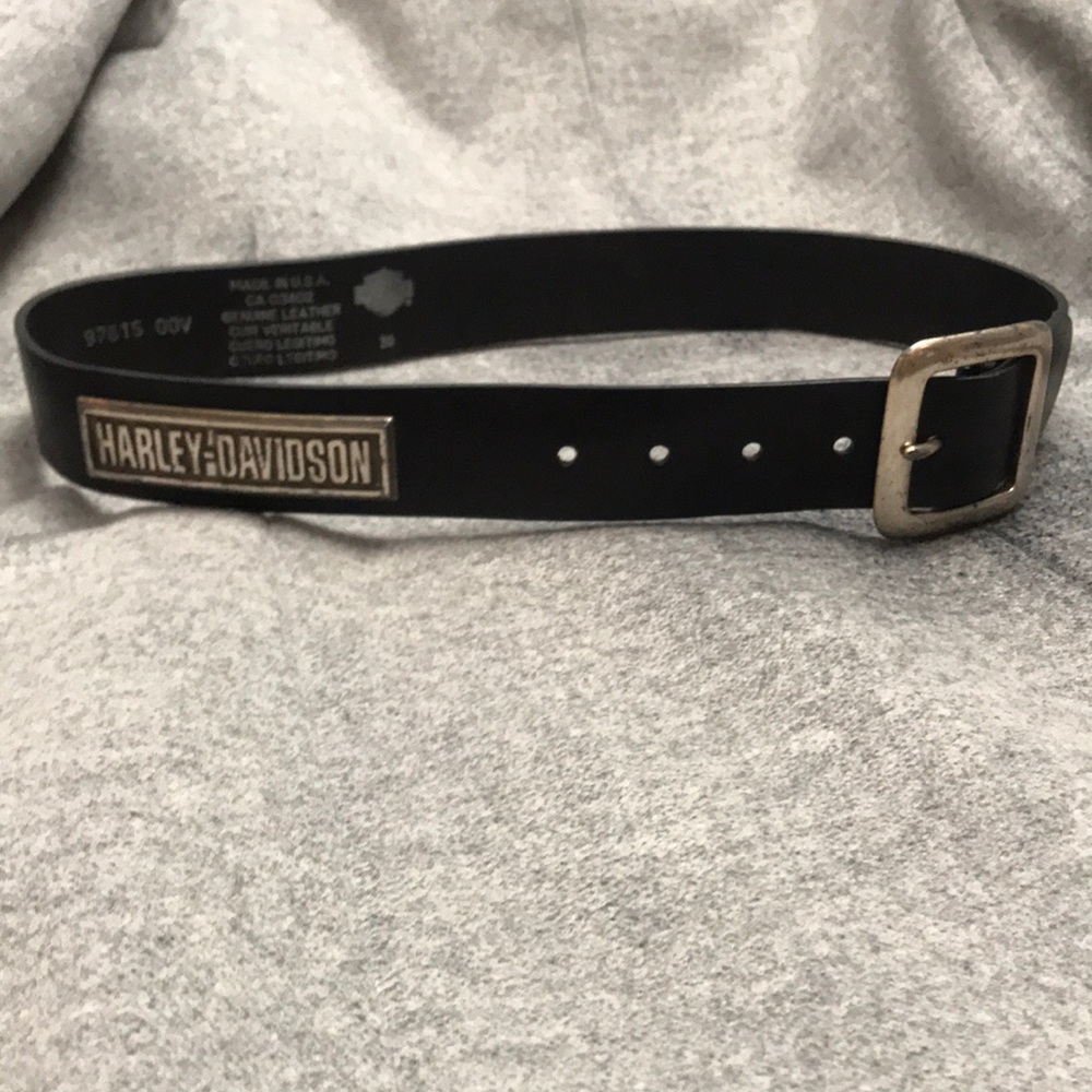 Vintage Harley-Davidson Leather Belt with Solid Brass Buckle - Picture 1 of 14